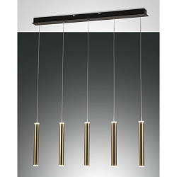Luminaire à suspension PRADO IP20, or, noir, laiton satiné gradable