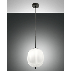 Luminaire à suspension DOMIZIA compatible avec Smartluce E27 IP20 opale, noir