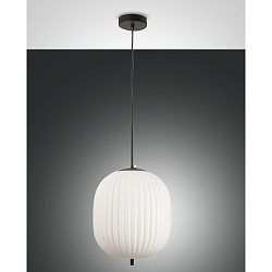 Luminaire à suspension DOMIZIA compatible avec Smartluce E27 IP20 opale, noir