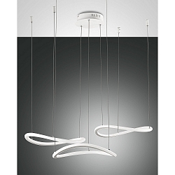 pendant luminaire TIRRENO 3 flames IP20, satined, white dimmable