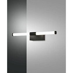 Luminaire de miroir AGO 33.5CM angulaire, plat, commutable IP44, noir mat 