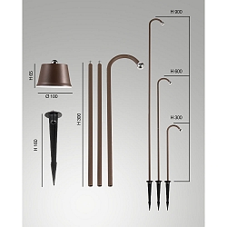 Lampe rechargeable ARMANDA IP54, brun rouille gradable
