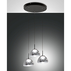 Luminaire à suspension LUCILLE 3 flammes IP20, noir gradable