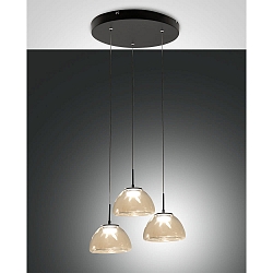 Luminaire à suspension LUCILLE 3 flammes IP20, noir gradable