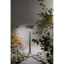 Borne d'éclairage solaire PALMER avec capteur IP54, gris foncé