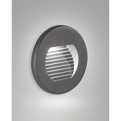 Luminaire d'encastrement mural  WINK rond, indirect, commutable IP65, gris fonc� 