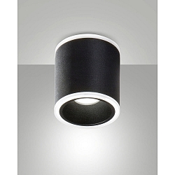 Luminaire de surface PACA rond IP20, satiné, noir