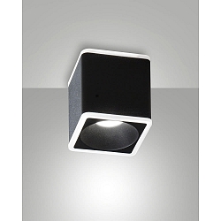 Luminaire de surface COIBA angulaire IP20, satiné, noir