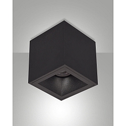Luminaire de surface PEREZ angulaire GU10 IP20, noir gradable