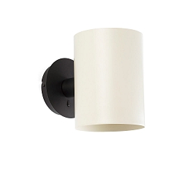 Luminaire mural GUADALUPE E27 IP20, beige, noir mat 