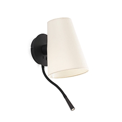 Luminaire mural LUPE E27 IP20, beige, noir 