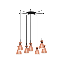 Luminaire à suspension RETRO 7 flammes E14 IP20, cuivre, mat 