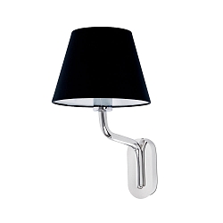 Luminaire mural ETERNA E27 IP20, chrome, noir 
