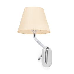Luminaire mural ETERNA E27 IP20, beige, chrome 