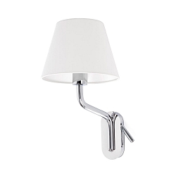 Luminaire mural ETERNA E27 IP20, chrome, blanche 