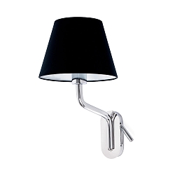 Luminaire mural ETERNA E27 IP20, chrome, noir 