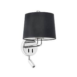 Luminaire mural MONTREAL E27 IP20, chrome, noir 