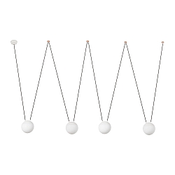 Luminaire à suspension MINE 4 flammes E27 IP20, blanc mat 