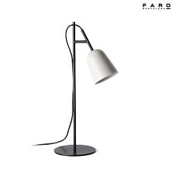 Lampe de table STUDIO rotatif E14 IP20, noir mat, blanche 