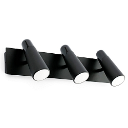 Luminaire mural LAO 3 flammes LED IP20, noir mat 