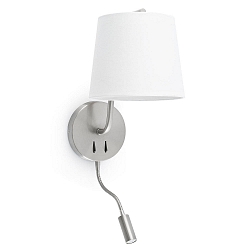 Luminaire mural BERNI E27 IP20, nickel satiné 