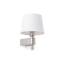Luminaire mural ROOM E27 IP20, nickel satiné, blanche 