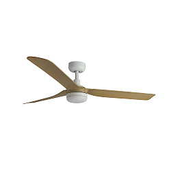 Ventilateur plafonnier PUNT M avec télécommande IP20, blanc mat, érable