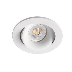 Plafonnier encastré ARGON rond, pivotant GU10 IP20, blanc mat 