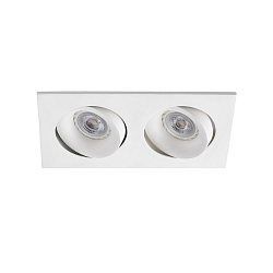 Plafonnier encastré ARGON à 2 flammes, angulaire, pivotant GU10 IP20, blanc mat 