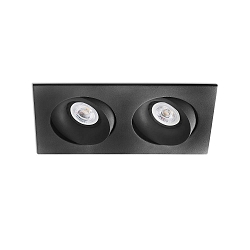Plafonnier encastré ARGON à 2 flammes, angulaire, pivotant GU10 IP20, noir mat 