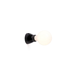 Luminaire mural KERA E27 IP20, noir brillant 