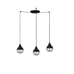 Luminaire à suspension CLAIRE 3 flammes E27 IP20, noir brillant 