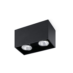 Luminaire de plafond TECTO à 2 flammes GU10 IP20, noir mat 
