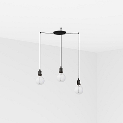 Luminaire à suspension ART 3 flammes E27 IP20, noir 