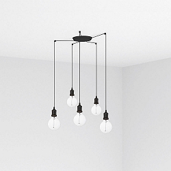 Luminaire à suspension ART 5 flammes E27 IP20, noir 