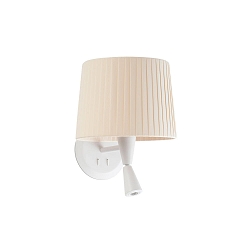 Luminaire mural SAMBA E27 IP20, beige, blanc mat 