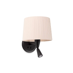 Luminaire mural SAMBA E27 IP20, beige, noir mat 