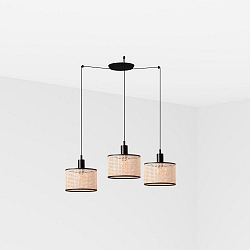 Luminaire à suspension MAMBO 3 flammes E27 IP20, noir mat 
