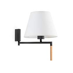 Luminaire mural RON E27 IP20, gris foncé, blanche 