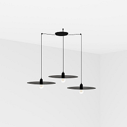 Luminaire à suspension PLAT 3 flammes E27 IP20, noir mat 