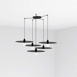 Luminaire à suspension PLAT 5 flammes E27 IP20, noir mat 