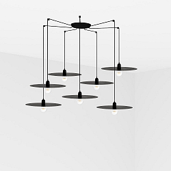 Luminaire à suspension PLAT 7 flammes E27 IP20, noir mat 