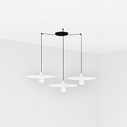 Luminaire à suspension PLAT 3 flammes E27 IP20, blanc mat 