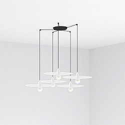 Luminaire à suspension PLAT 5 flammes E27 IP20, blanc mat 