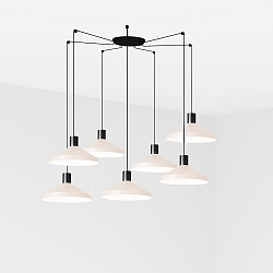 Luminaire à suspension KOMBO 7 flammes E27 IP20, beige, noir mat 