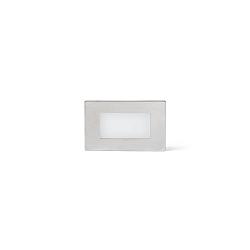 Luminaire d'encastrement mural  GRON angulaire, commutable, avec diffuseur IP65, nickel satin� 