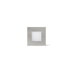 Luminaire d'encastrement mural  FROL  carr�, avec diffuseur IP65, nickel satin� 