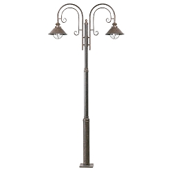 Lampadaire d'extérieur NÁUTICA à 2 flammes E27 IP33, brun rouille 