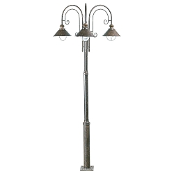 Lampadaire d'extérieur NÁUTICA 3 flammes E27 IP33, brun rouille 