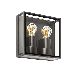 Luminaire mural POMO à 2 flammes E27 IP65, gris foncé 